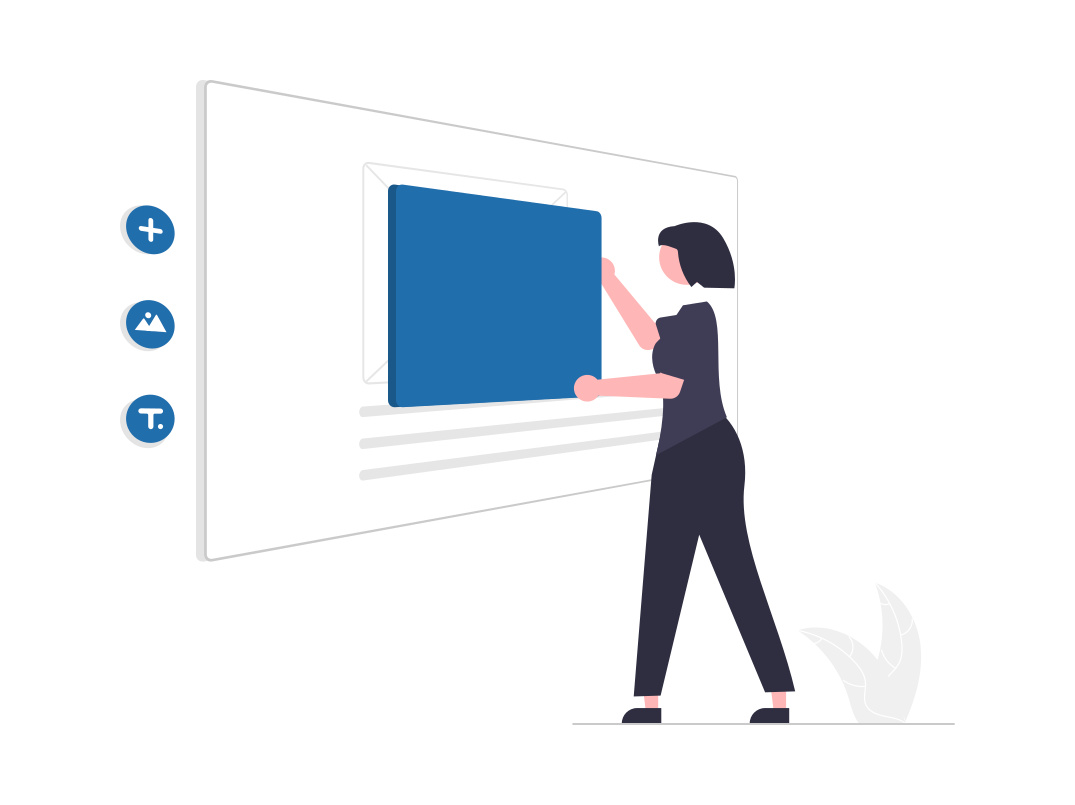 Business woman building a professional website.